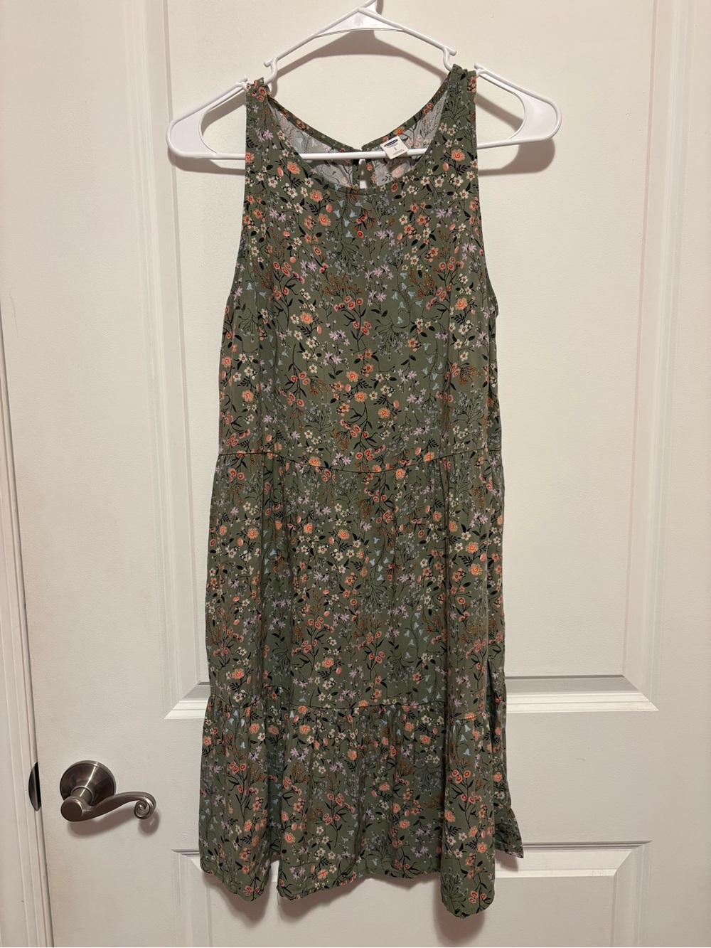 Old Navy Olive Green Floral Tiered Sundress